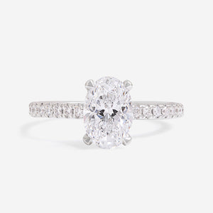 MARVEL 1.70ct | Oval Solitaire Lab Grown Diamond Engagement Ring in Platinum