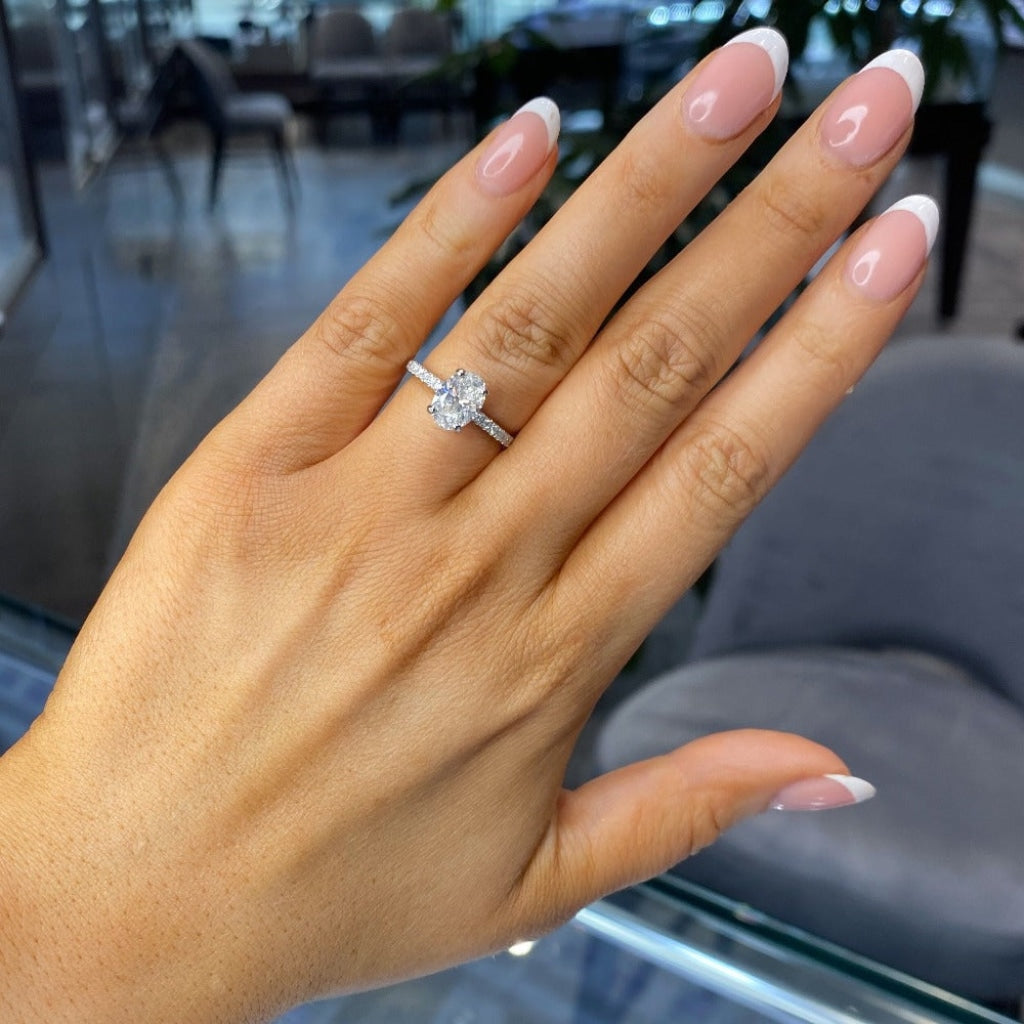 Marvel Lab Grown Diamond Engagement Ring on woman's hand