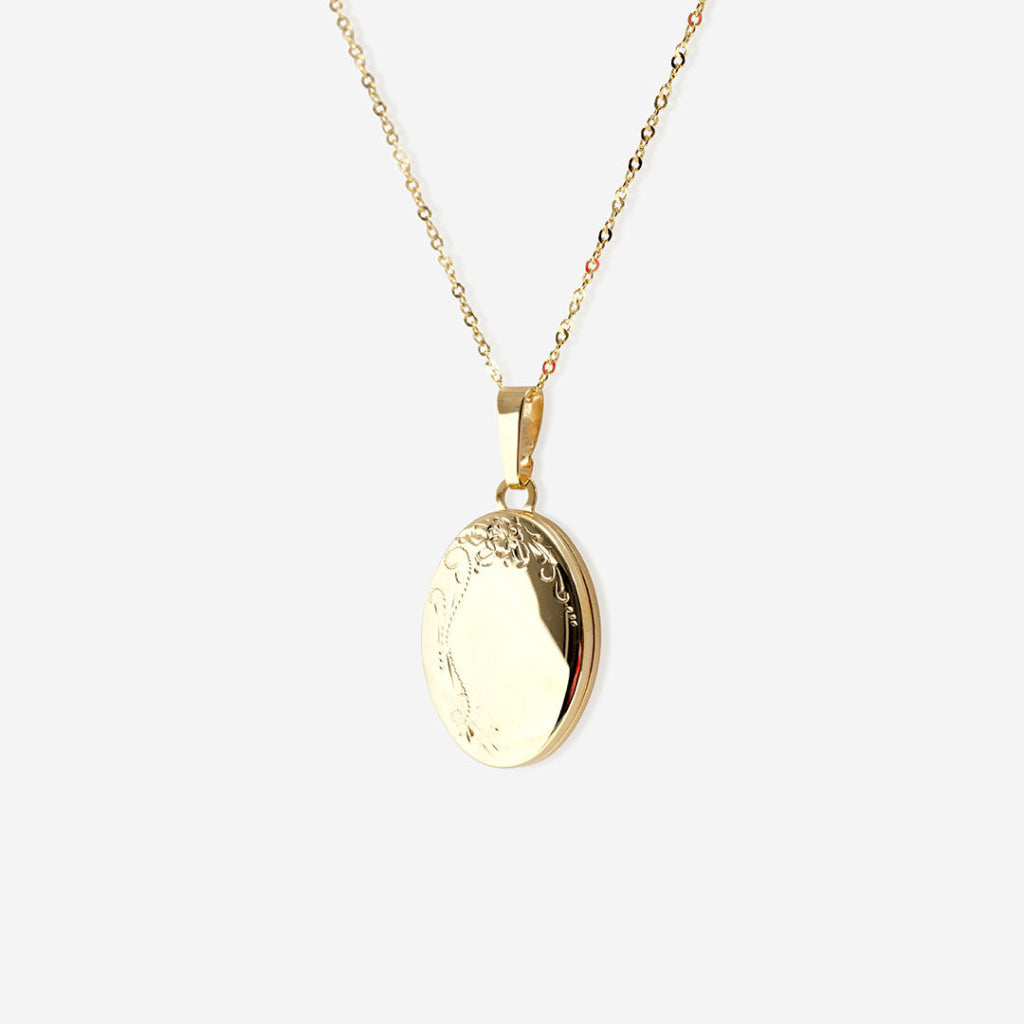 Maureen | 9ct Gold Oval Locket Necklace - Necklace