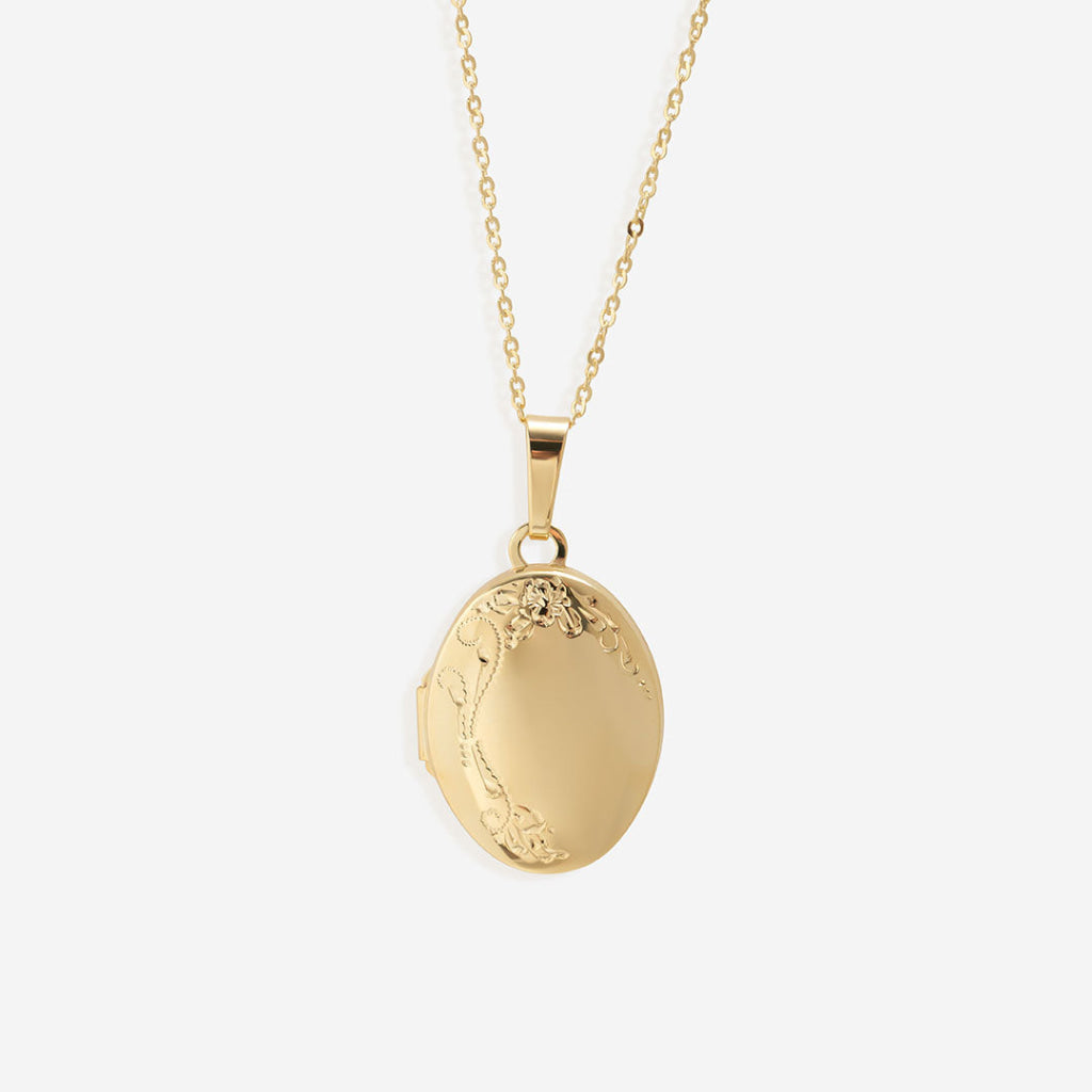 Maureen | 9ct Gold Oval Locket Necklace - Necklace