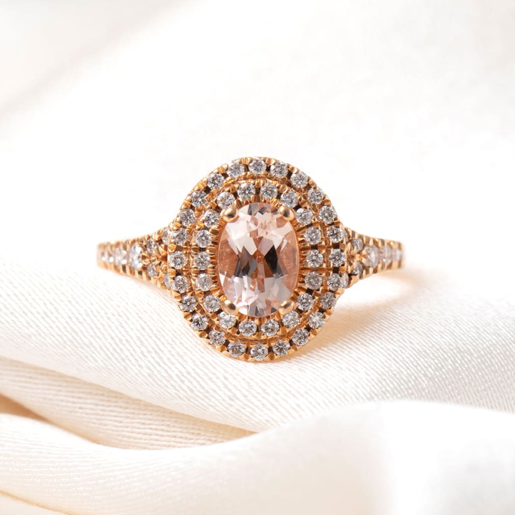 MAXINE | Morganite Diamond Ring - Rings