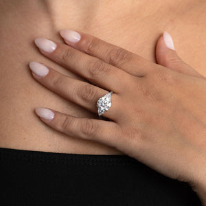 MERIDIAN 3.80ct | Round 3-Stone Lab Grown Diamond Engagement Ring in Platinum