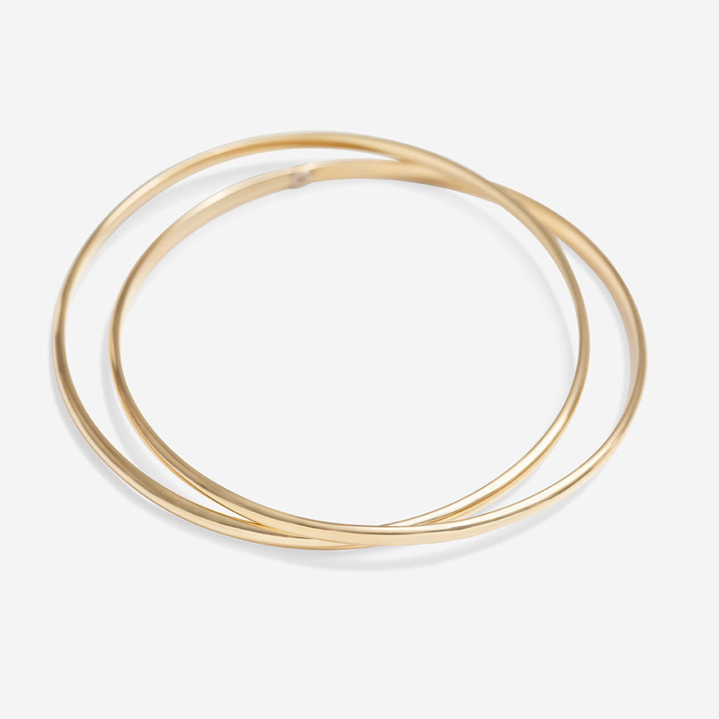 double interlocked gold bangle