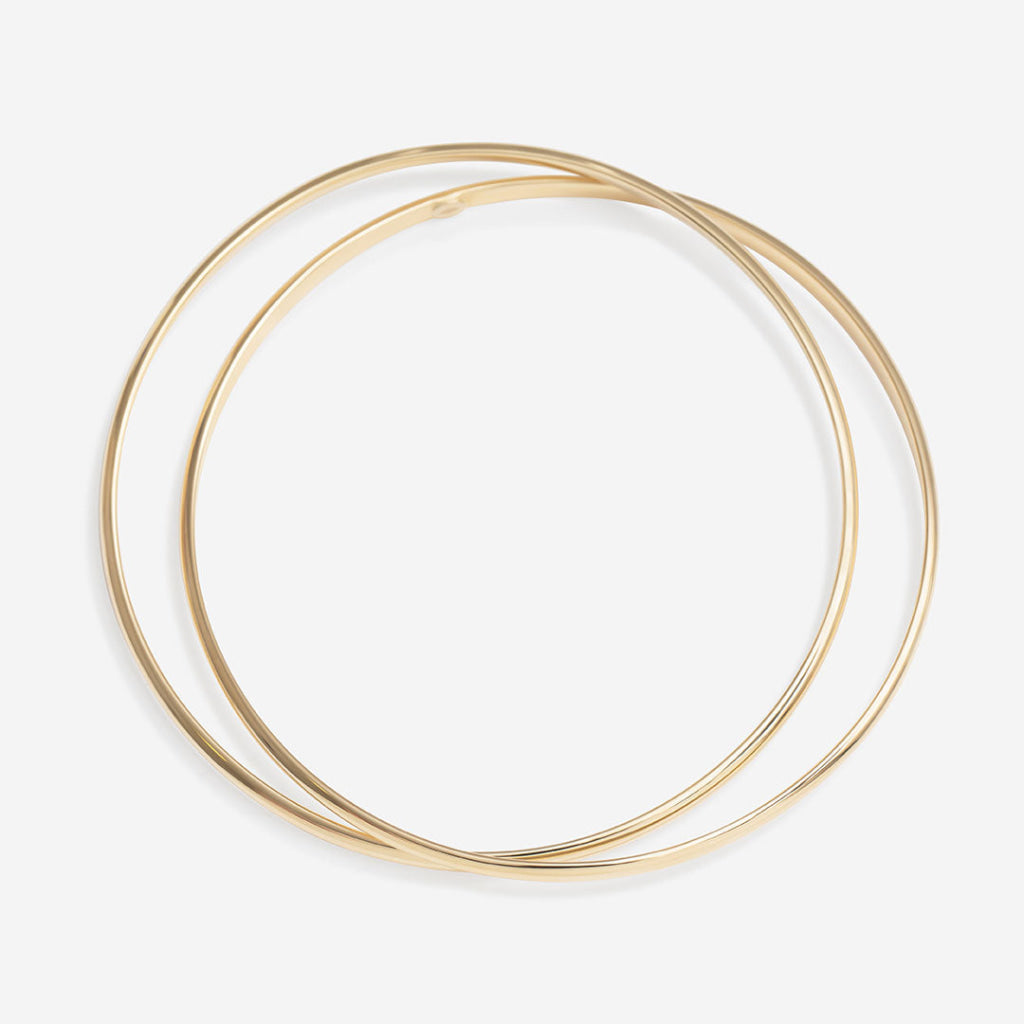 double yellow gold bangle side view