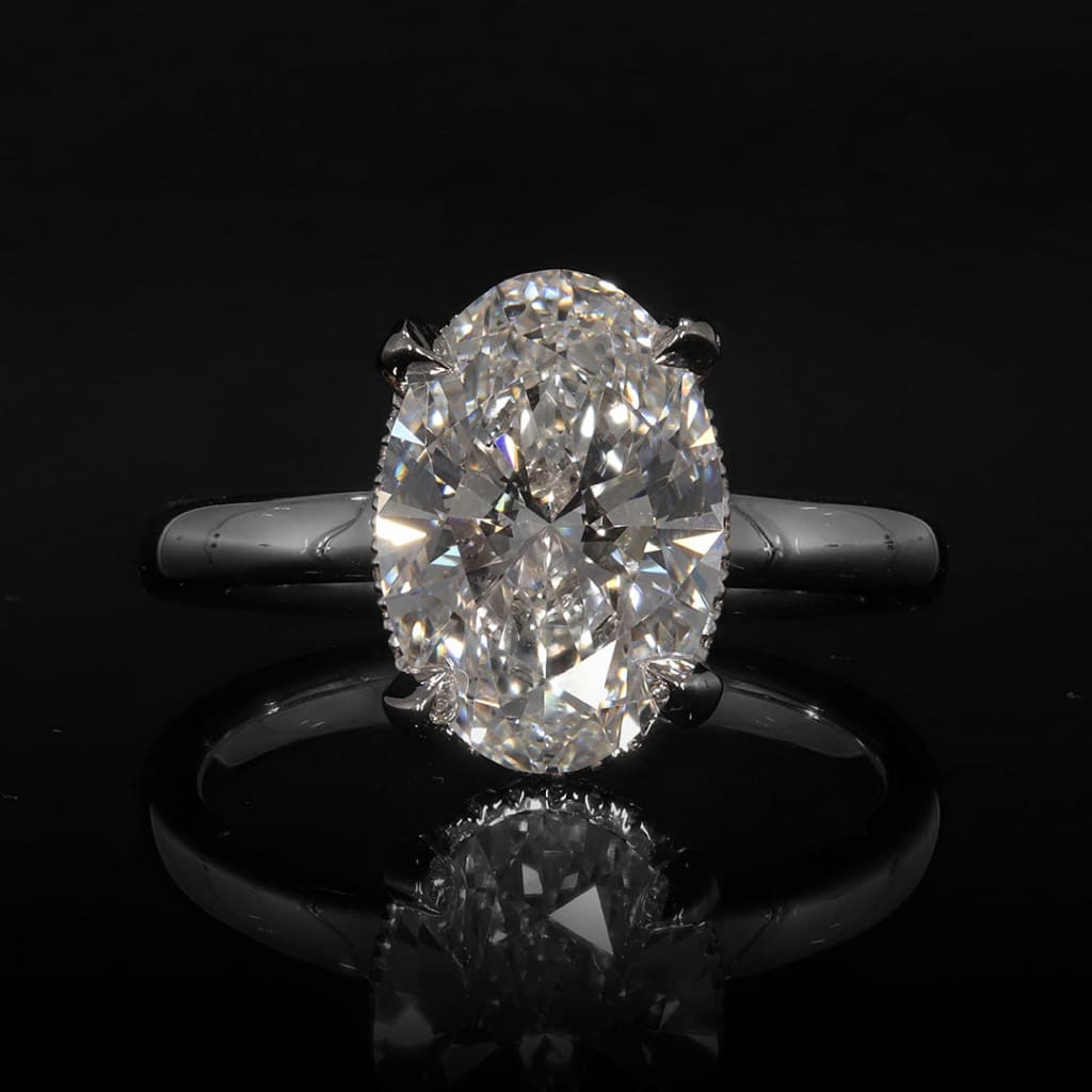 MIAMI | Oval Solitaire Lab Diamond Set in Platinum 1.50ct