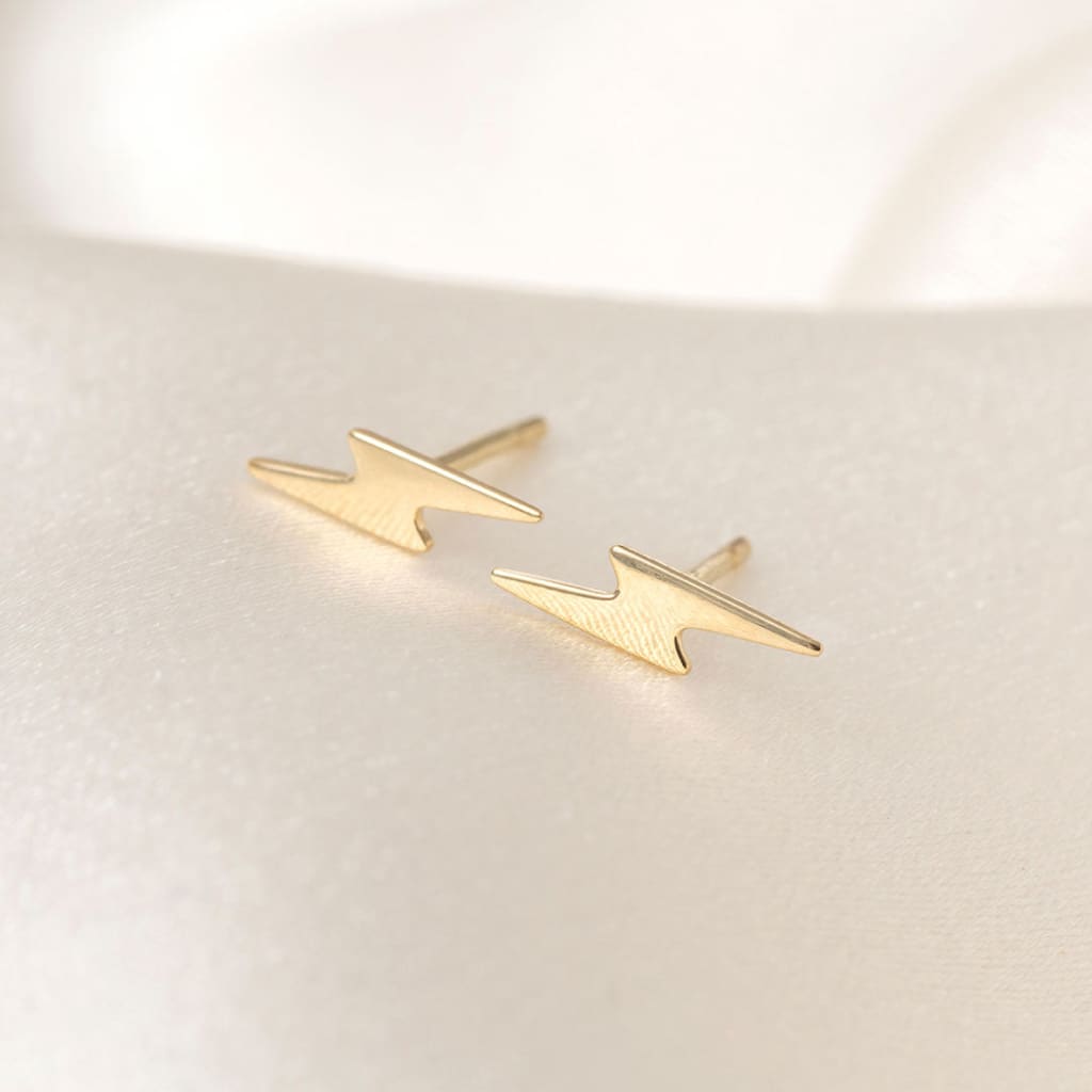 Midi Lightening Earrings | 9ct Gold