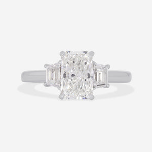 MILAN 1.90ct | Radiant Cut 3-Stone Lab Grown Diamond Engagement Ring in Platinum