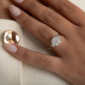 MILAN 2.50ct | Radiant Cut 3-Stone Lab Grown Diamond Engagement Ring in 18ct Gold