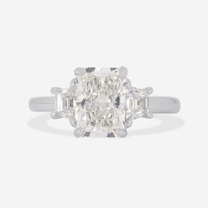 MILAN 2.50ct | Radiant Cut 3-Stone Lab Grown Diamond Engagement Ring in Platinum