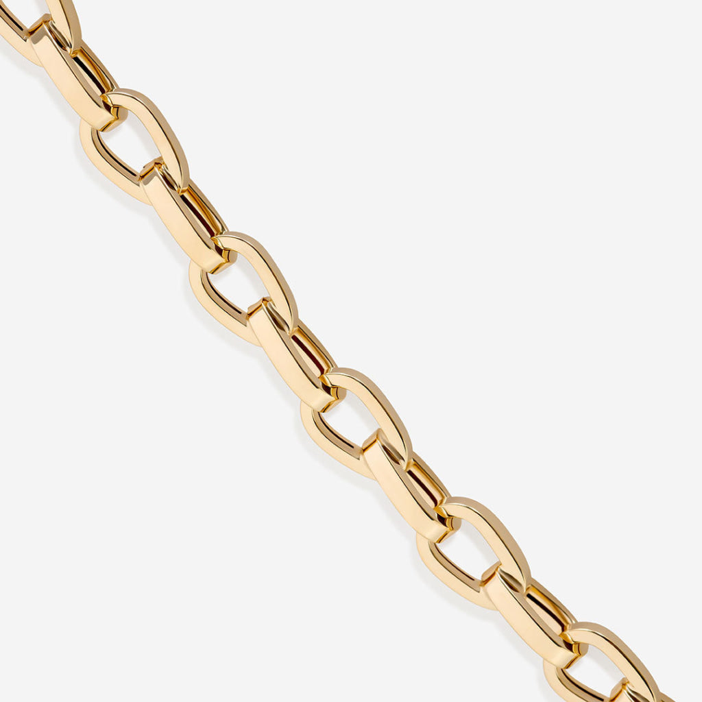 close up of milanese link chain