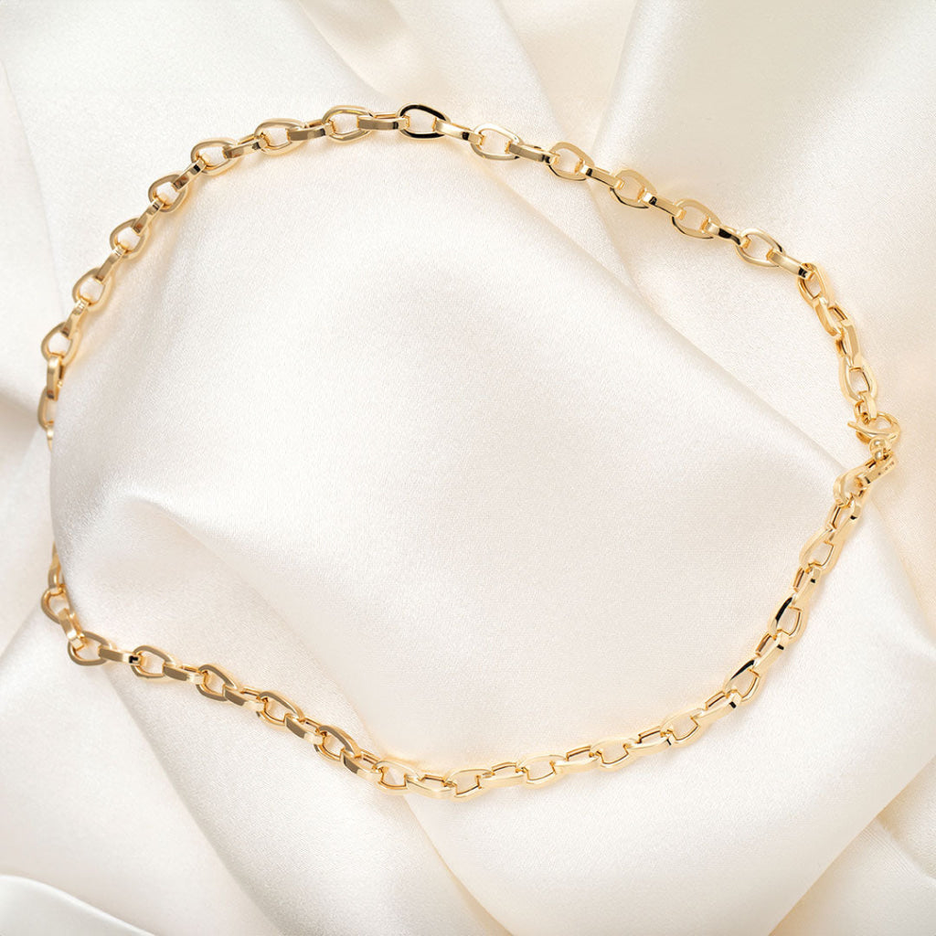 fancy link yellow gold necklet