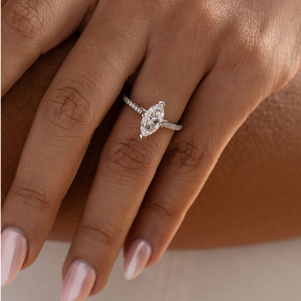 MILLIE 1.60ct | Solitaire Marquise Lab Grown Diamond Engagement Ring in Platinum