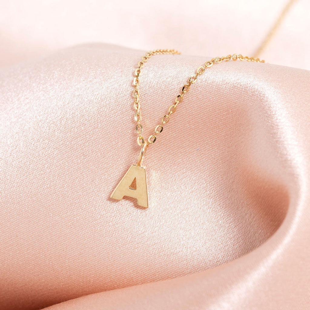 A - Pendant | 9ct Gold - NecklaceModel wearing A - Pendant | 9ct Gold - Necklace