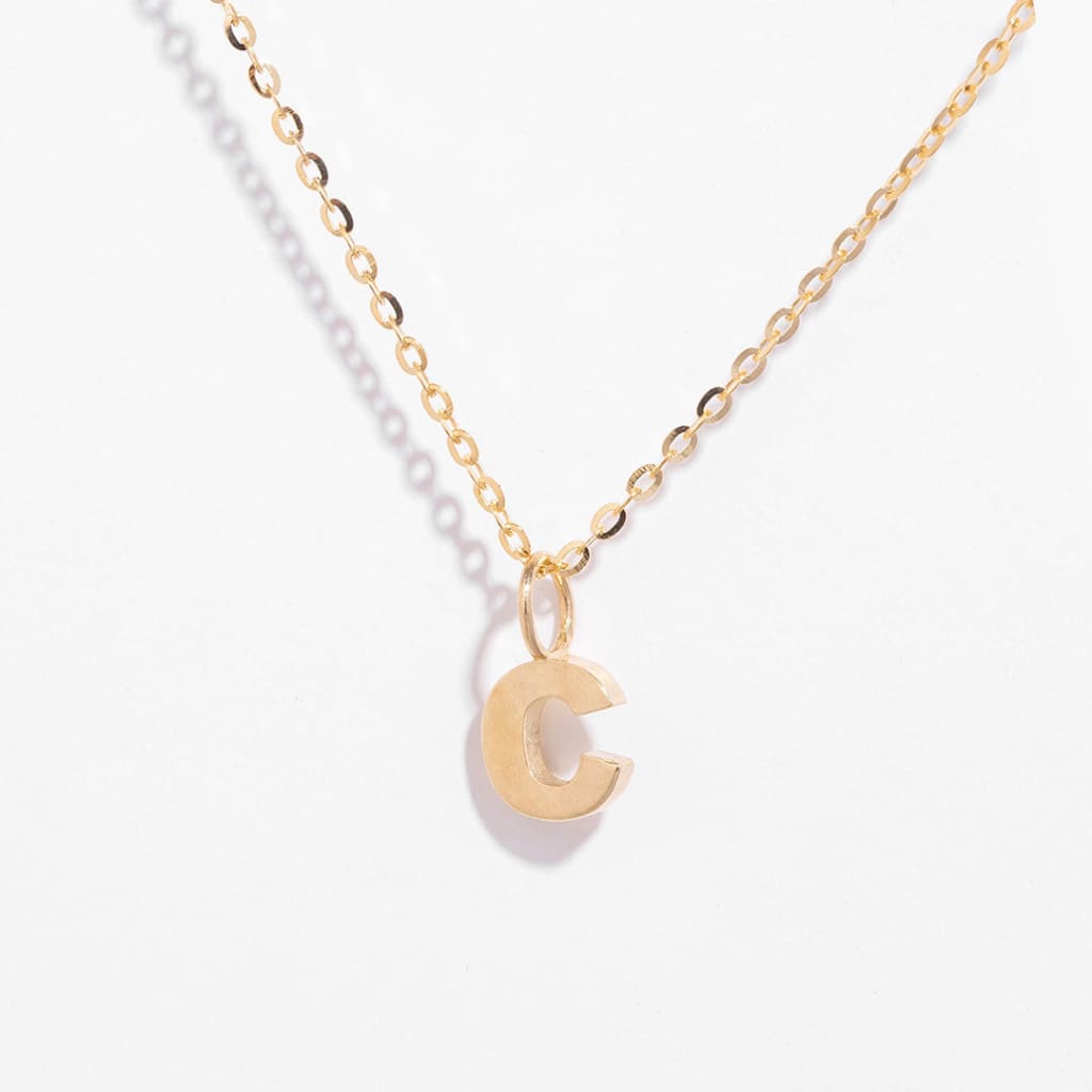Mini Gold Initial Necklace | 9ct Gold