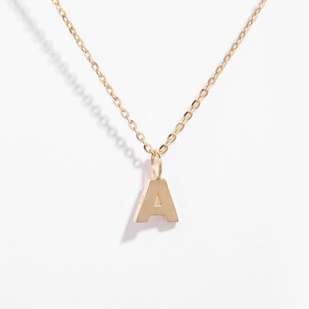 Mini Gold Initial Necklace | 9ct Gold