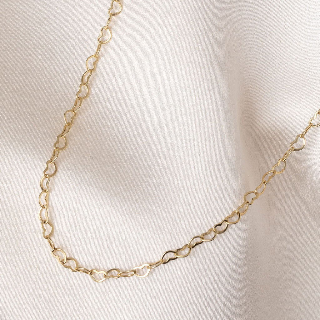 Mini Open Heart Necklace | 9ct Gold Chain - Necklace
