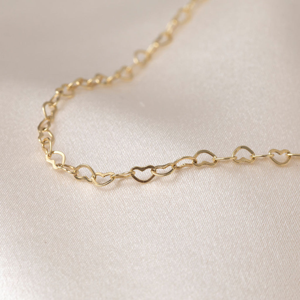 Mini Open Heart Necklace | 9ct Gold Chain - Necklace