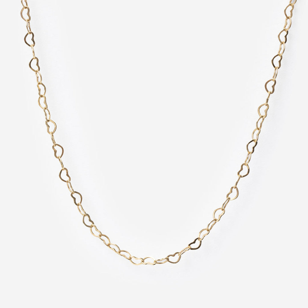 Mini Open Heart Necklace | 9ct Gold Chain - Necklace
