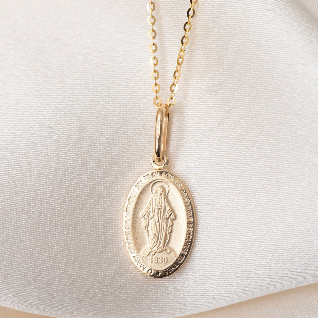 Miraculous Medal - Medium | 9ct Gold - Necklace