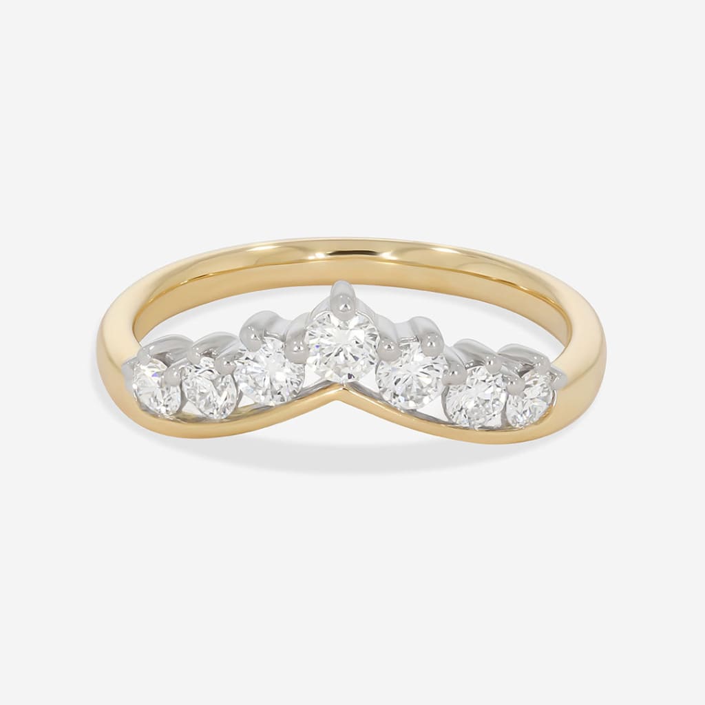 diamond wedding band on white background