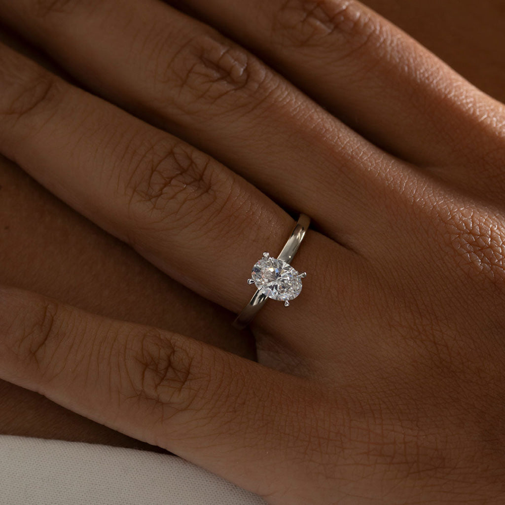 Monaco 1ct | Oval Solitaire Lab Grown Diamond Engagement Ring in Platinum