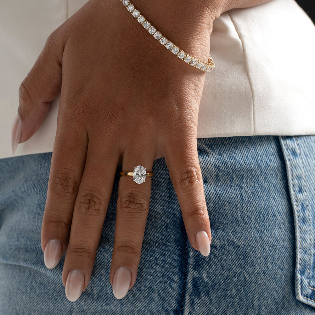 Monaco 2ct | Oval Solitaire Lab Grown Diamond Engagement Ring in 18ct Gold