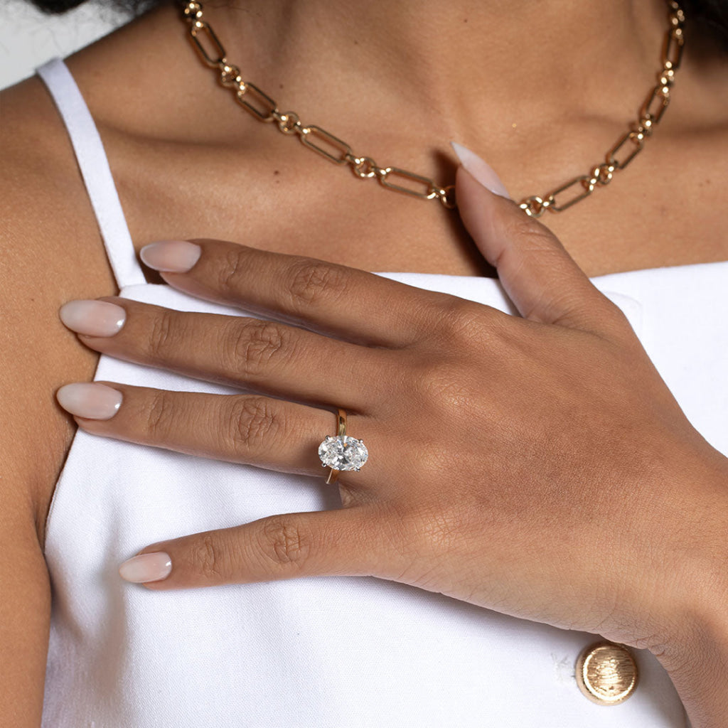 Monaco 4ct | Oval Solitaire Lab Grown Diamond Engagement