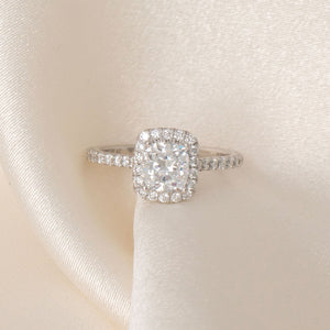 MONET 1.20ct | Cushion Halo Lab Grown Diamond Engagement Ring in Platinum