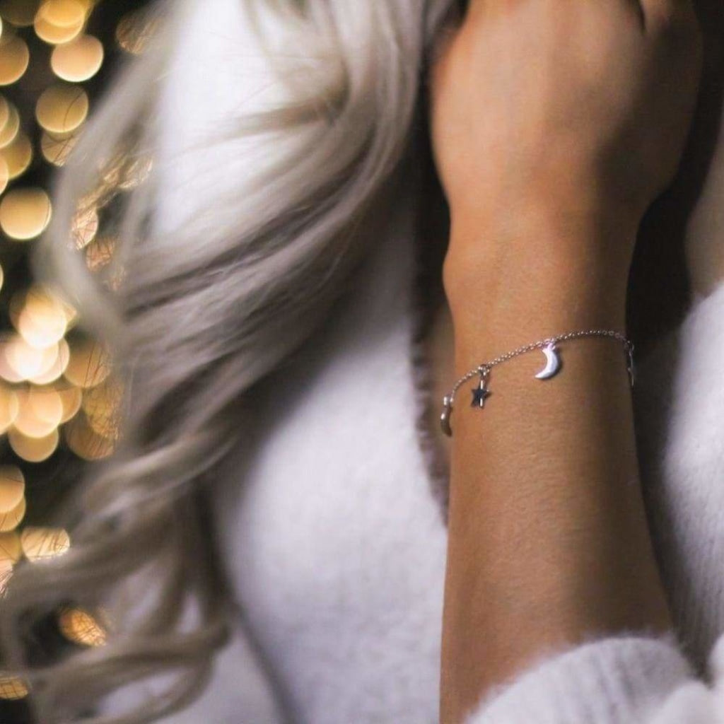 Moon & Star Bracelet | Sterling Silver - Bracelet
