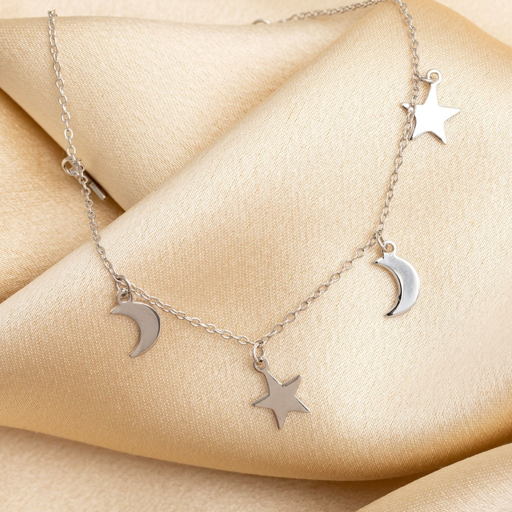 Moon & Star Bracelet on fabric