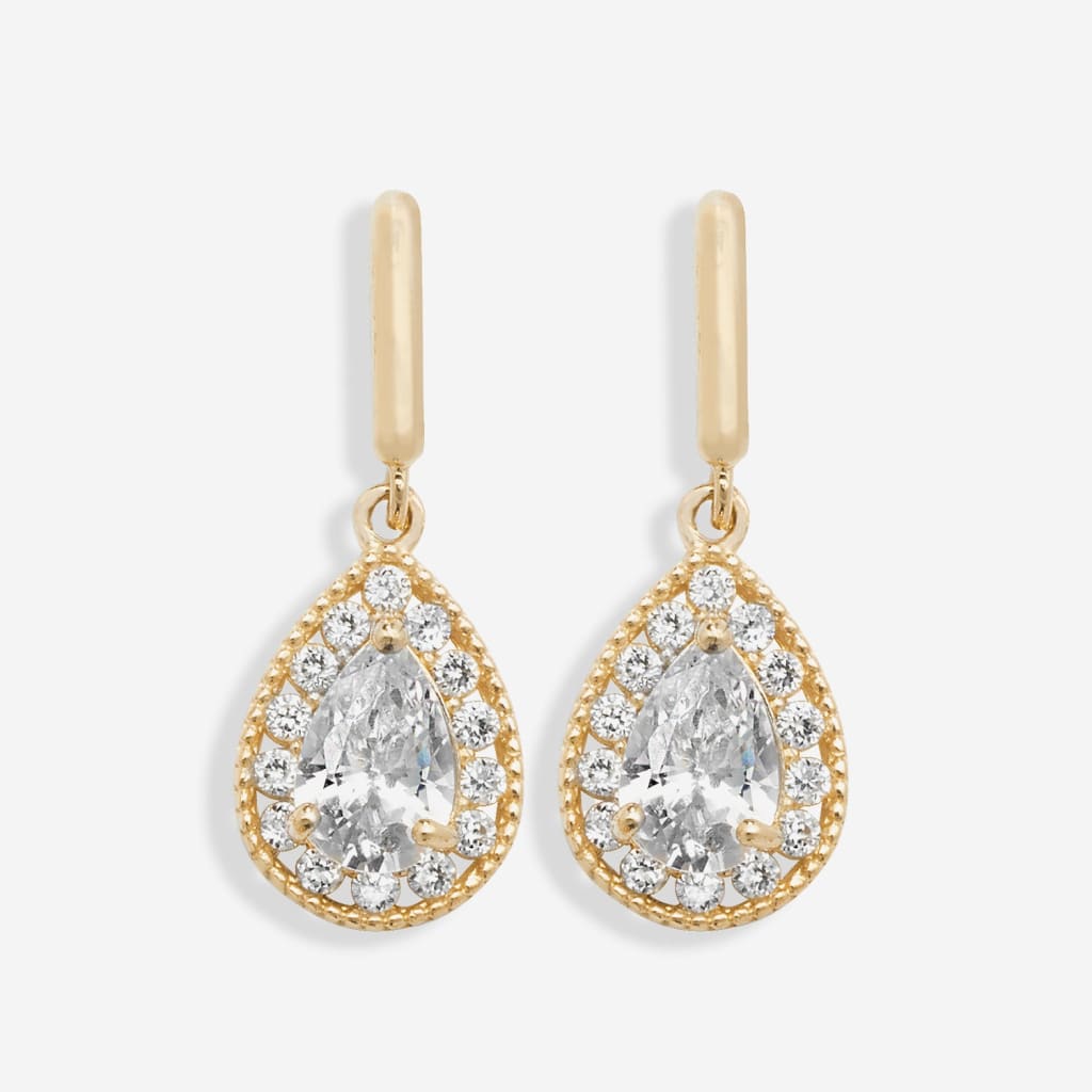 Morning Dew Drop Earrings | 9ct Gold