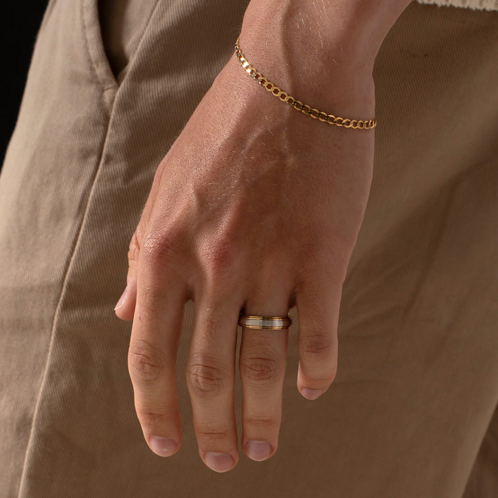 MORRIS 5mm | Men’s Two Toned Wedding Ring in 9ct Gold