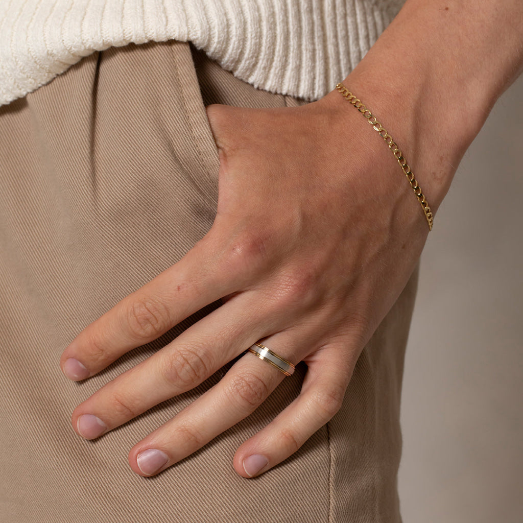 MORRIS 5mm | Men’s Two Toned Wedding Ring in 9ct Gold