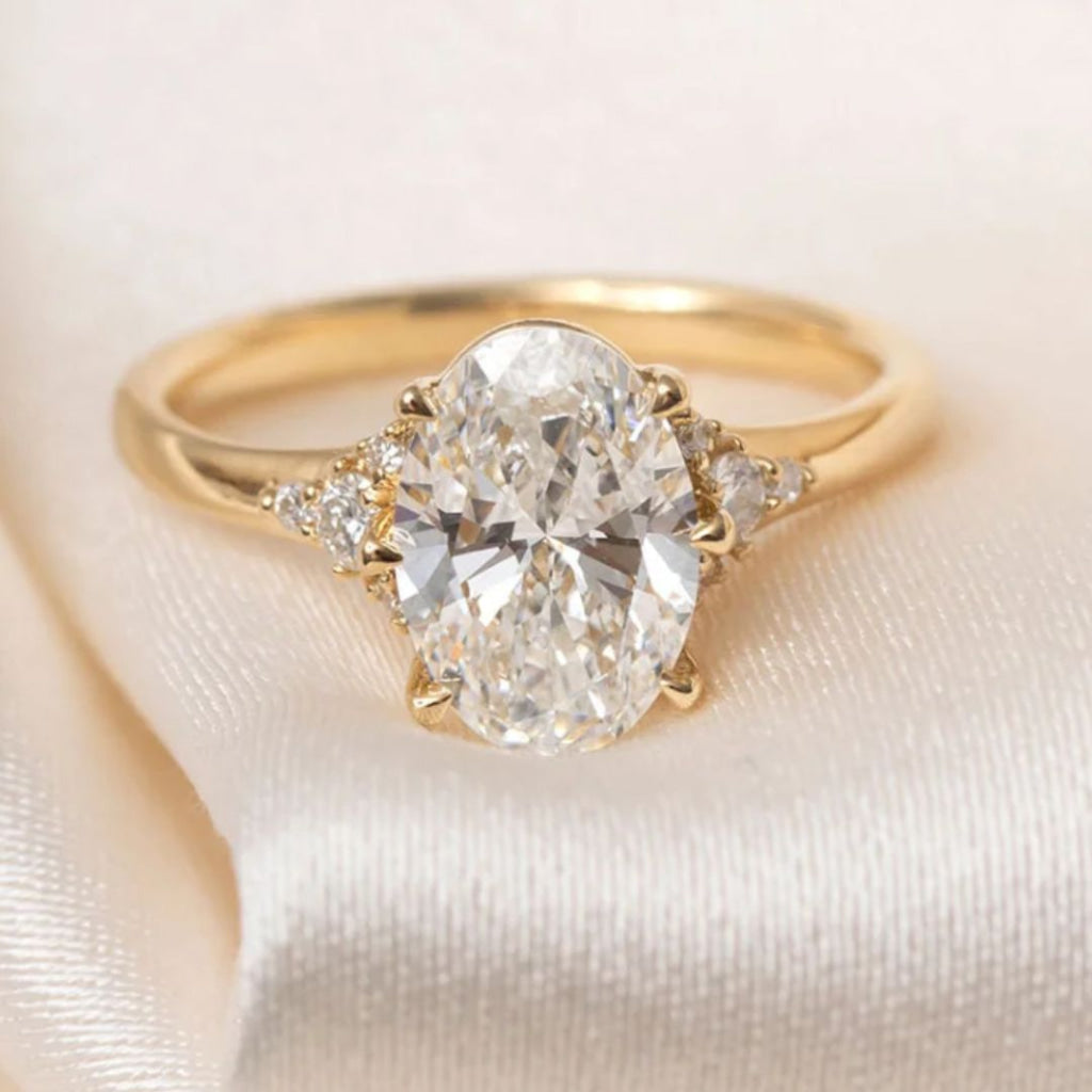NADIA | Oval Lab Grown Diamond Engagement Ring in 18ct Gold