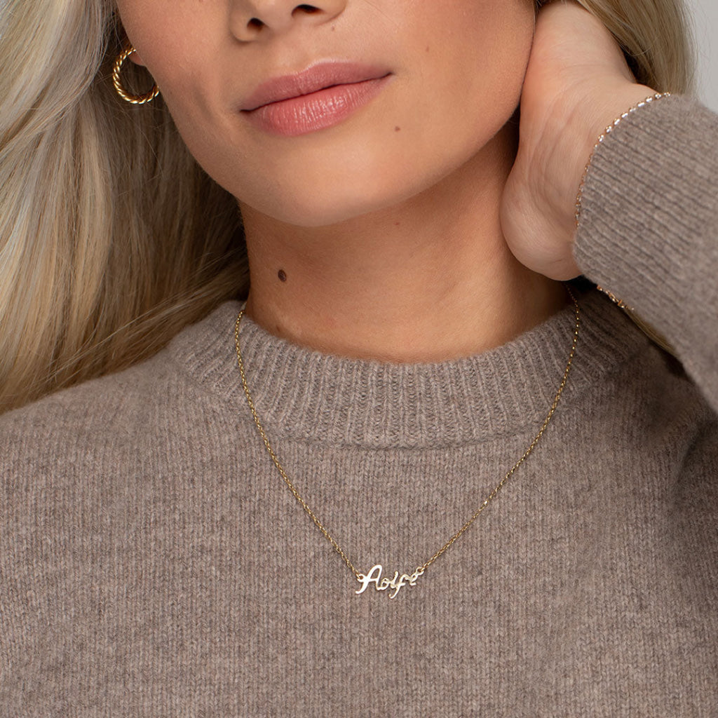 Name Necklace Petite Font 9ct Gold Gear – Gear Jewellers