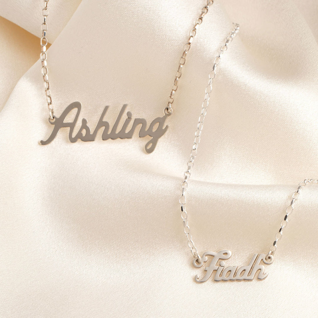 Name Necklace Petite Font Sterling Silver - Necklace