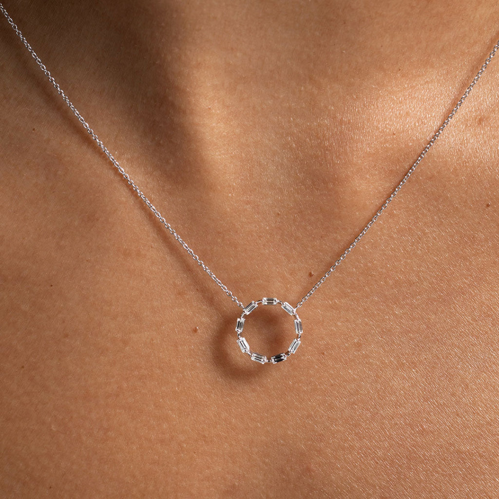 Natural Diamond Aura Necklace | 18ct White Gold - Necklace