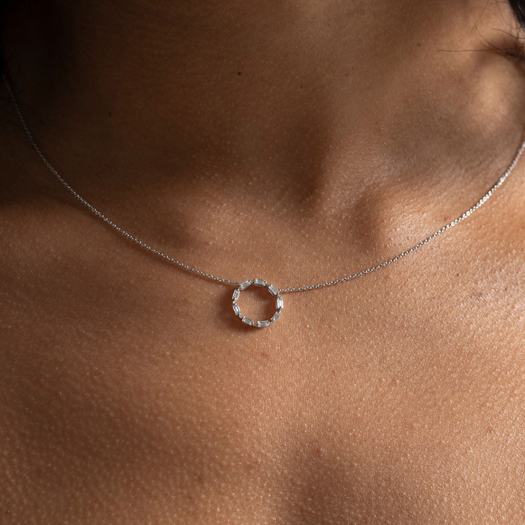 Natural Diamond Aura Necklace | 18ct White Gold - Necklace