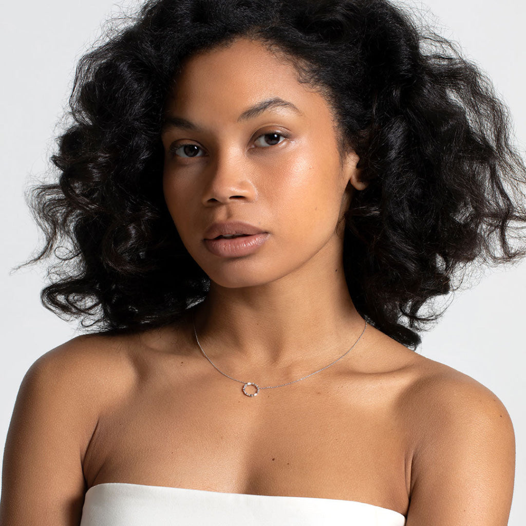 Natural Diamond Aura Necklace | 18ct White Gold - Necklace