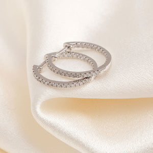 Natural Diamond Hoop Earrings - 0.40ct | 18ct White Gold