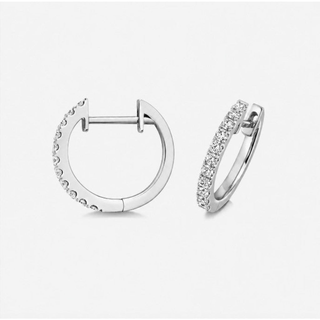 Natural Diamond Huggies - 0.21ct | 18ct White Gold