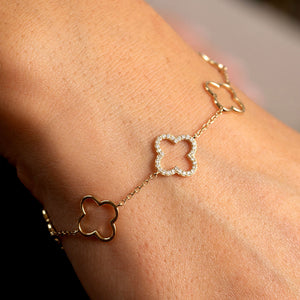Natural Diamond Palace Multi Bracelet | 9ct Gold