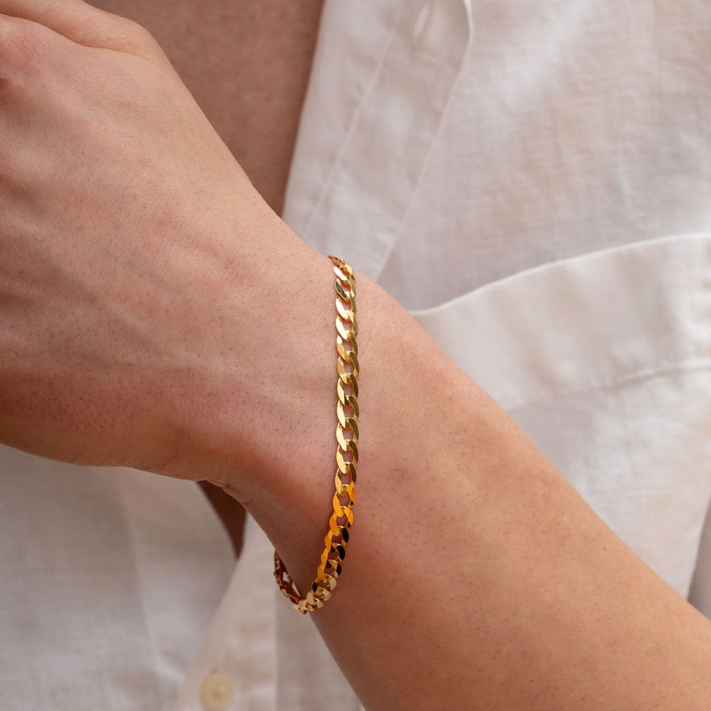 Gents Curb Bracelet Solid | 9ct Gold - Bracelet