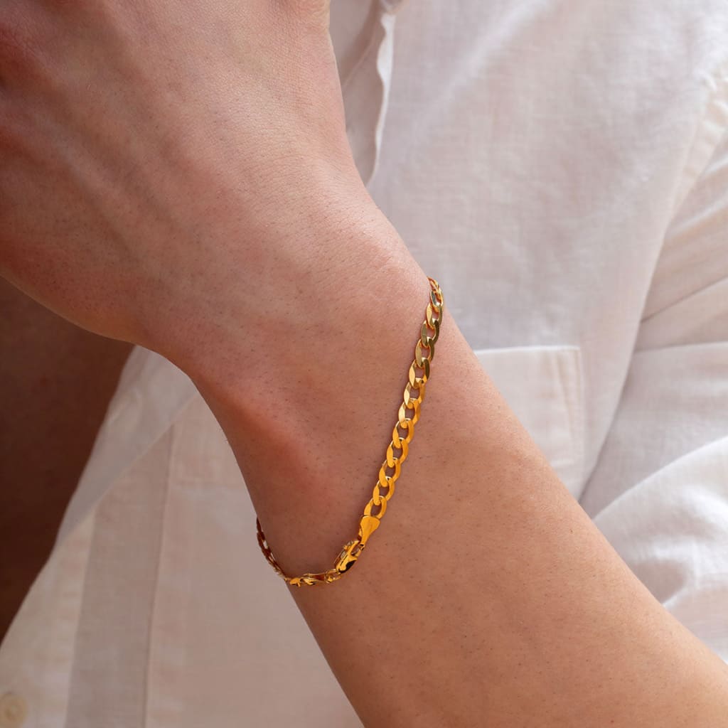 Gents Curb Bracelet Solid | 9ct Gold - Bracelet