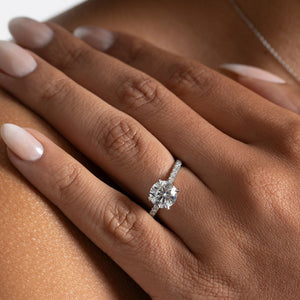 NESSA 2.20ct | Round Solitaire Lab Grown Diamond Engagement Ring in Platinum