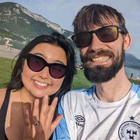Happy Engagement Ring Couple at Gear Jewellers