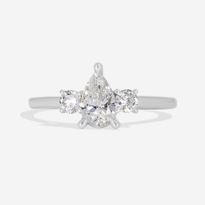 NICO 0.70ct | Pear 3-Stone Lab Grown Diamond Engagement Ring in Platinum