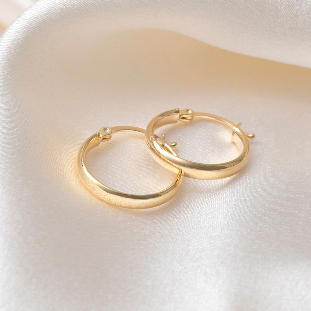 Noble Hoop Earrings - 15mm | 9ct Gold - Earrings