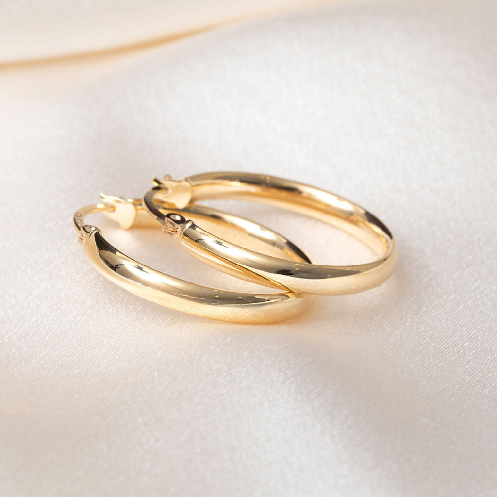 Noble Hoop Earrings - 20mm | 9ct Gold