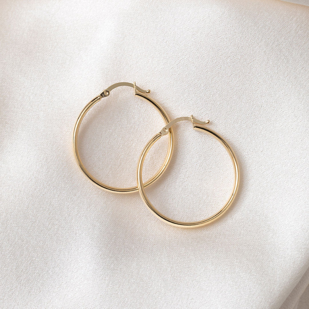 Noble Hoop Earrings - 25mm | 9ct Gold - Earrings